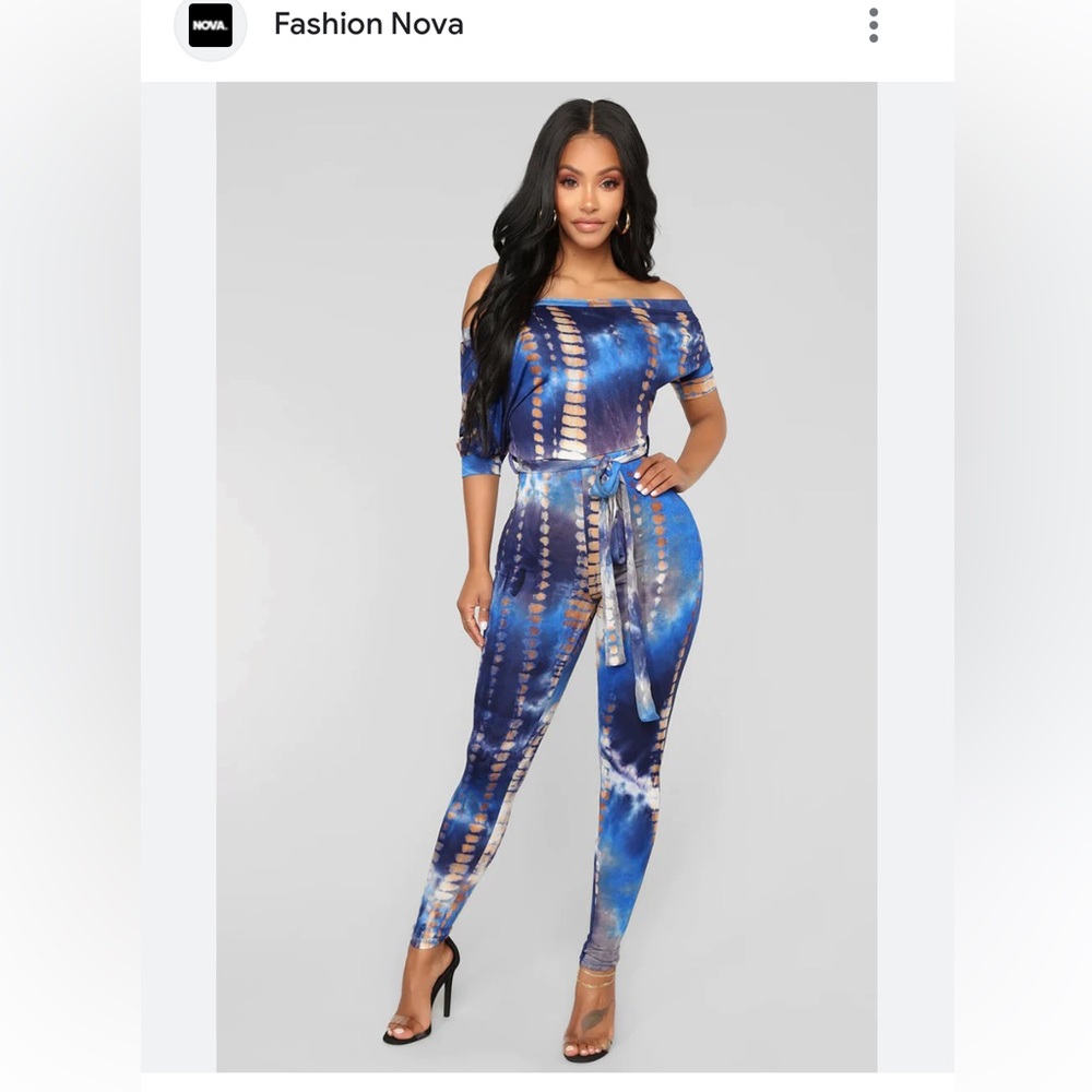 Fashion Nova Cut You Off Shoulder Jumpsuit - Royal